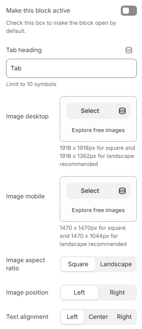 timeline block settings first part